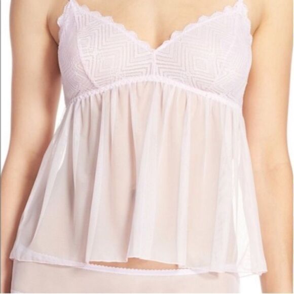 Cosabella GEOMETRIC CHEVRON LACE CAMISOLE IN PINK LILAC - Picture 5 of 5